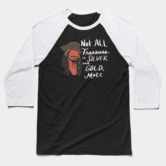 Captain Jack Sparrow Baseball T-Shirt by Courtneychurmsdesigns